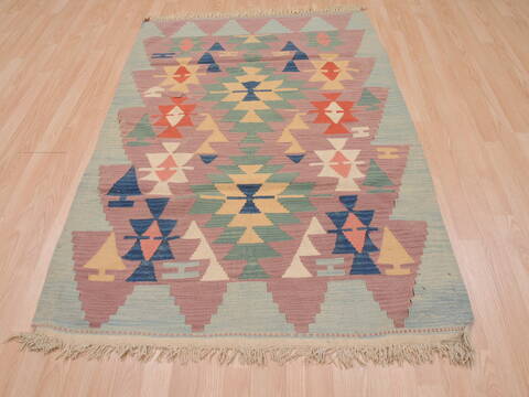 Kilim Purple Flat Woven 39 X 57  Area Rug 100-109824 Image 1