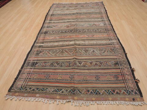 Kilim Beige Runner Flat Woven 46 X 94  Area Rug 100-109831 Image 1