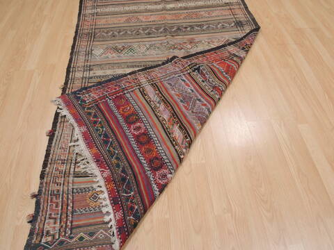 Kilim Beige Runner Flat Woven 46 X 94  Area Rug 100-109831 Image 7