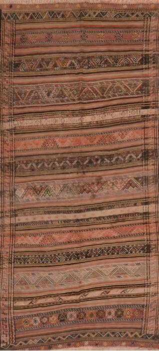 Kilim Beige Runner Flat Woven 46 X 94  Area Rug 100-109831 Image 0
