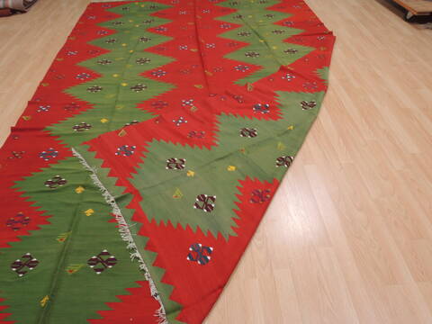 Kilim Green Flat Woven 80 X 128  Area Rug 100-109832 Image 10