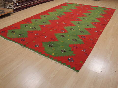 Kilim Green Flat Woven 80 X 128  Area Rug 100-109832 Image 2