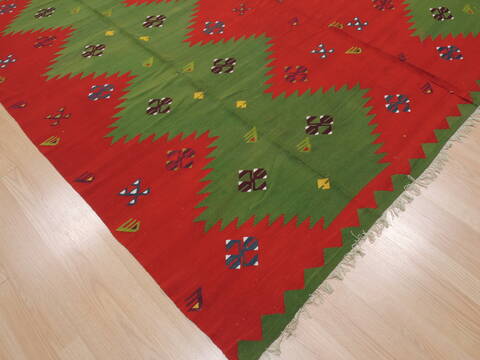 Kilim Green Flat Woven 80 X 128  Area Rug 100-109832 Image 5