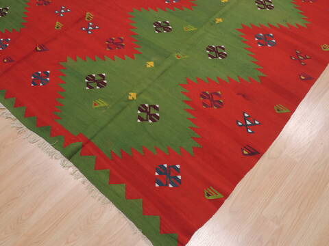 Kilim Green Flat Woven 80 X 128  Area Rug 100-109832 Image 8