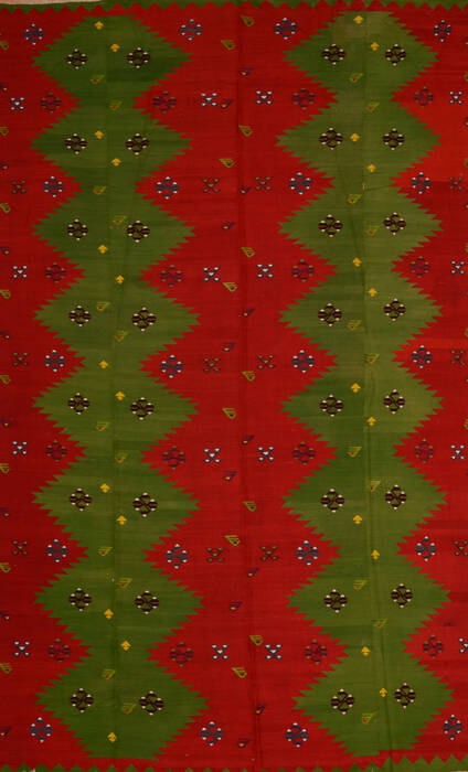 Kilim Green Flat Woven 80 X 128  Area Rug 100-109832 Image 0