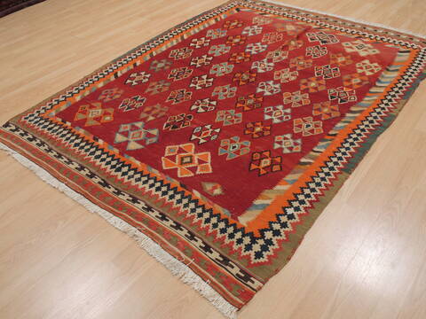 Kilim Red Flat Woven 51 X 76  Area Rug 100-109835 Image 2