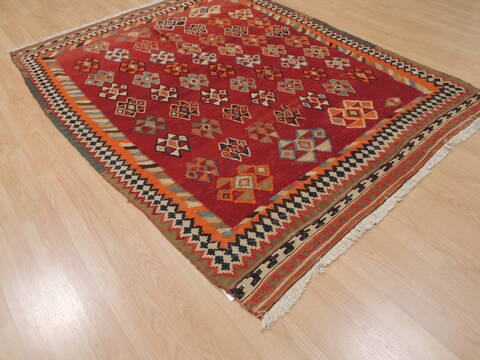 Kilim Red Flat Woven 51 X 76  Area Rug 100-109835 Image 3