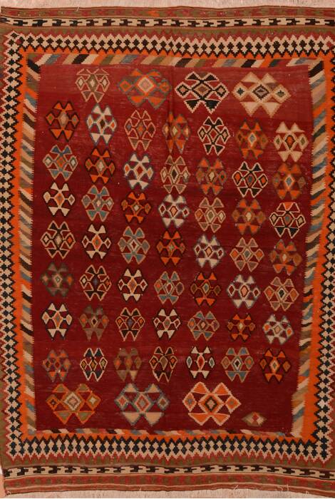 Kilim Red Flat Woven 51 X 76  Area Rug 100-109835 Image 0