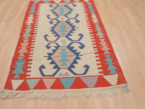 Kilim Red Flat Woven 39 X 58  Area Rug 100-109839 Image 1