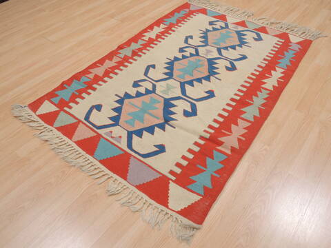 Kilim Red Flat Woven 39 X 58  Area Rug 100-109839 Image 2