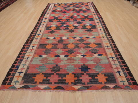 Kilim Red Runner Flat Woven 52 X 1010  Area Rug 100-109846 Image 1