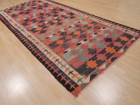 Kilim Red Runner Flat Woven 52 X 1010  Area Rug 100-109846 Image 3