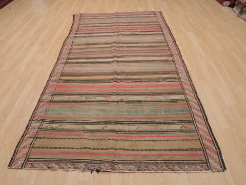 Kilim Red Runner Flat Woven 46 X 90  Area Rug 100-109849 Image 1