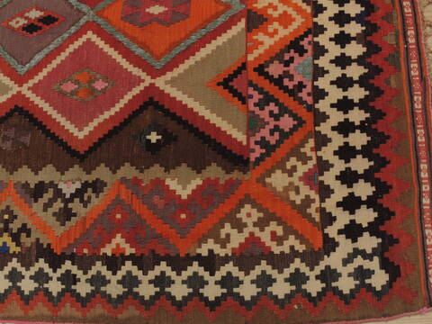 Kilim Red Runner Flat Woven 41 X 92  Area Rug 100-109852 Image 3