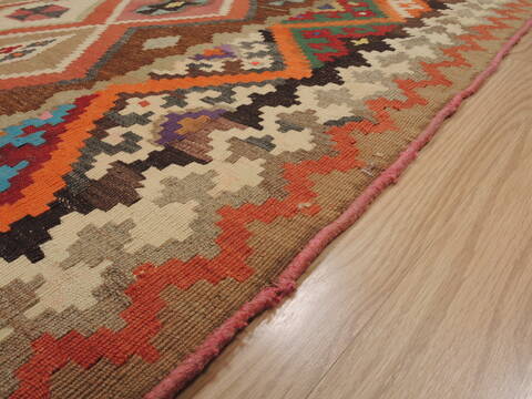 Kilim Red Runner Flat Woven 41 X 92  Area Rug 100-109852 Image 6