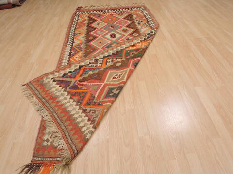 Kilim Red Runner Flat Woven 41 X 92  Area Rug 100-109852 Image 7