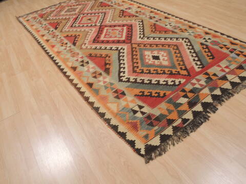 Kilim Red Runner Flat Woven 49 X 98  Area Rug 100-109853 Image 2
