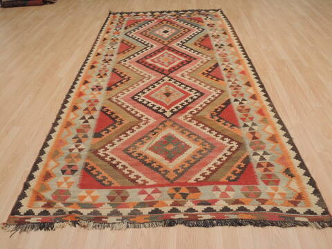 Kilim Red Runner Flat Woven 49 X 98  Area Rug 100-109853 Image 3