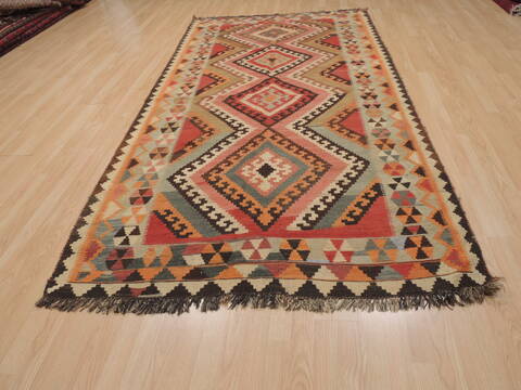 Kilim Red Runner Flat Woven 49 X 98  Area Rug 100-109853 Image 5