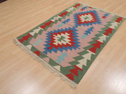 Kilim Green Flat Woven 32 X 52  Area Rug 100-109856 Image 2