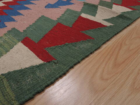 Kilim Green Flat Woven 32 X 52  Area Rug 100-109856 Image 6