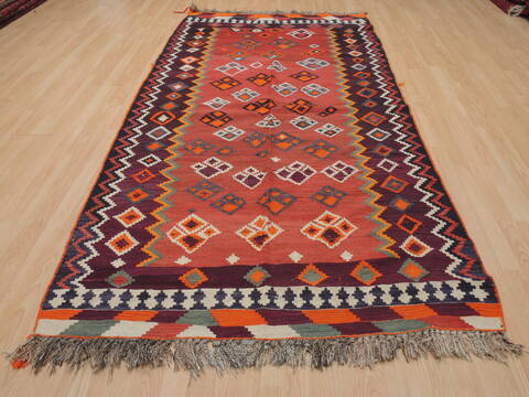Kilim Red Runner Flat Woven 49 X 96  Area Rug 100-109859 Image 1