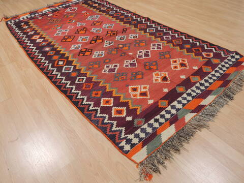 Kilim Red Runner Flat Woven 49 X 96  Area Rug 100-109859 Image 3