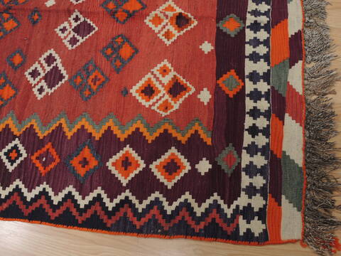 Kilim Red Runner Flat Woven 49 X 96  Area Rug 100-109859 Image 4