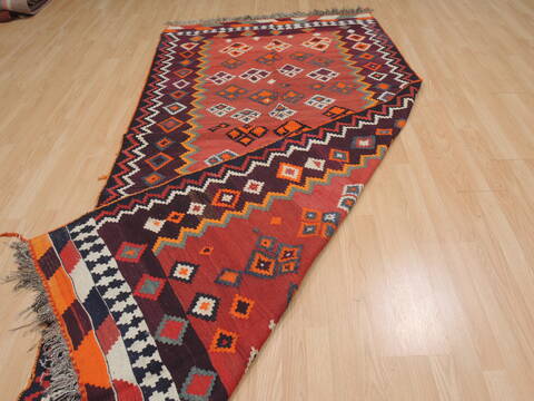 Kilim Red Runner Flat Woven 49 X 96  Area Rug 100-109859 Image 7