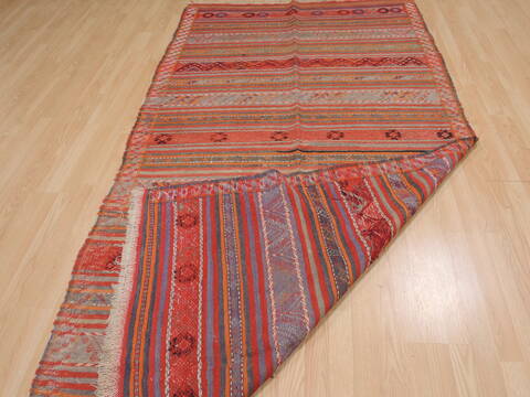 Kilim Red Flat Woven 411 X 94  Area Rug 100-109861 Image 6