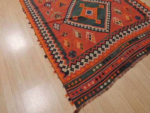 Kilim Red Runner Flat Woven 42 X 1510  Area Rug 100-109862 Image 3