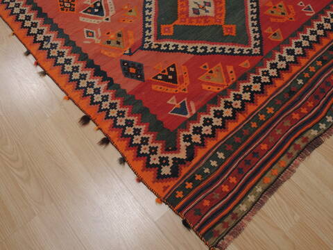 Kilim Red Runner Flat Woven 42 X 1510  Area Rug 100-109862 Image 5