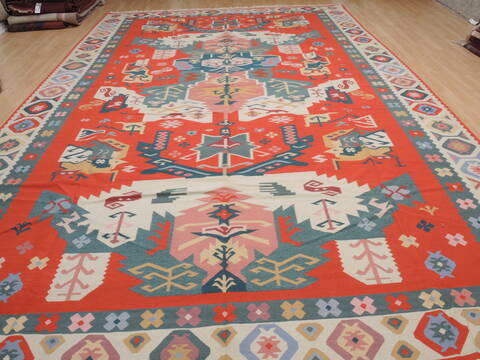 Kilim Green Flat Woven 104 X 159  Area Rug 100-109863 Image 5