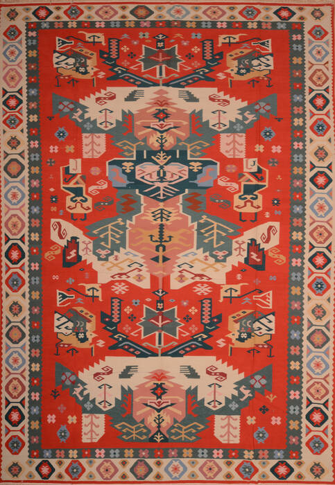 Kilim Green Flat Woven 104 X 159  Area Rug 100-109863 Image 0