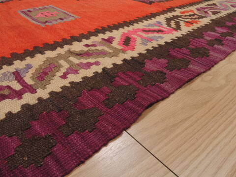 Kilim Red Flat Woven 410 X 87  Area Rug 100-109866 Image 4