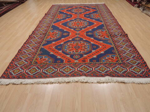 Kilim Blue Flat Woven 63 X 115  Area Rug 100-109870 Image 1