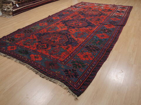 Kilim Red Flat Woven 70 X 130  Area Rug 100-109871 Image 2
