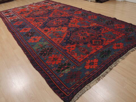 Kilim Red Flat Woven 70 X 130  Area Rug 100-109871 Image 3