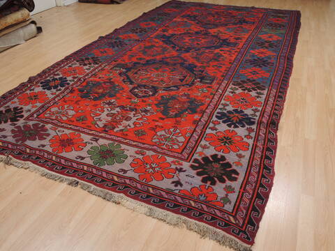 Kilim Red Flat Woven 70 X 130  Area Rug 100-109871 Image 4