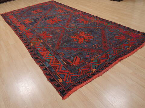 Kilim Red Flat Woven 57 X 114  Area Rug 100-109873 Image 3
