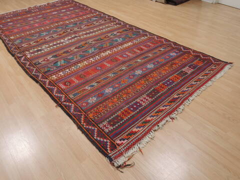 Kilim Red Runner Flat Woven 55 X 114  Area Rug 100-109875 Image 3