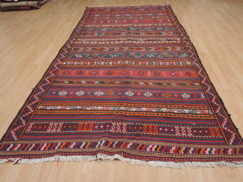Kilim Red Runner Flat Woven 55 X 114  Area Rug 100-109875 Image 4