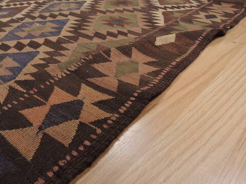Kilim Brown Runner Flat Woven 51 X 1010  Area Rug 100-109886 Image 9