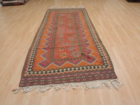 Kilim Brown Runner Flat Woven 40 X 97  Area Rug 100-109888 Image 3