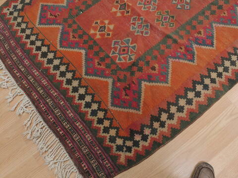 Kilim Brown Runner Flat Woven 40 X 97  Area Rug 100-109888 Image 4