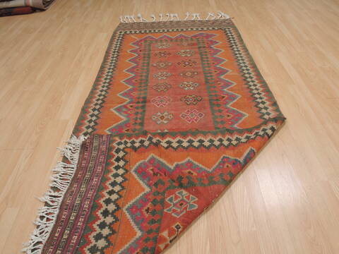 Kilim Brown Runner Flat Woven 40 X 97  Area Rug 100-109888 Image 7