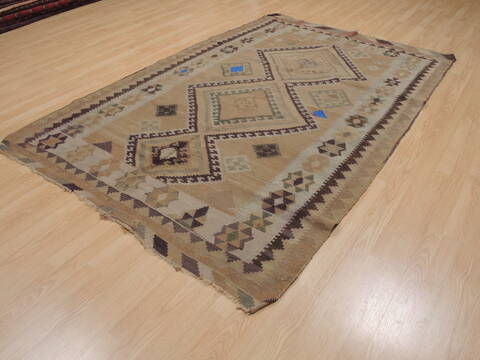 Kilim Brown Flat Woven 55 X 82  Area Rug 100-109890 Image 2