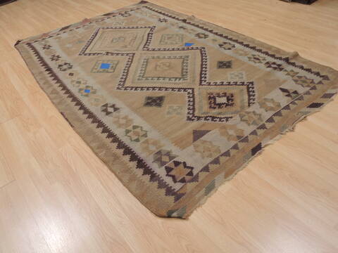 Kilim Brown Flat Woven 55 X 82  Area Rug 100-109890 Image 3