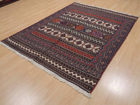 Kilim Red Flat Woven 53 X 70  Area Rug 100-109892 Image 2