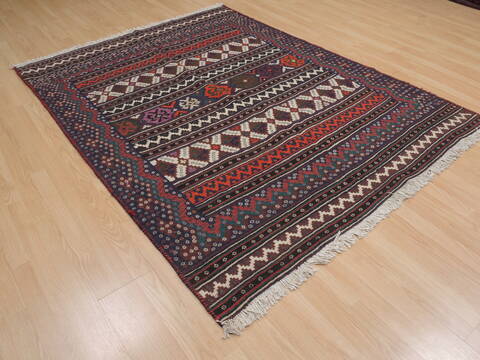 Kilim Red Flat Woven 53 X 70  Area Rug 100-109892 Image 4